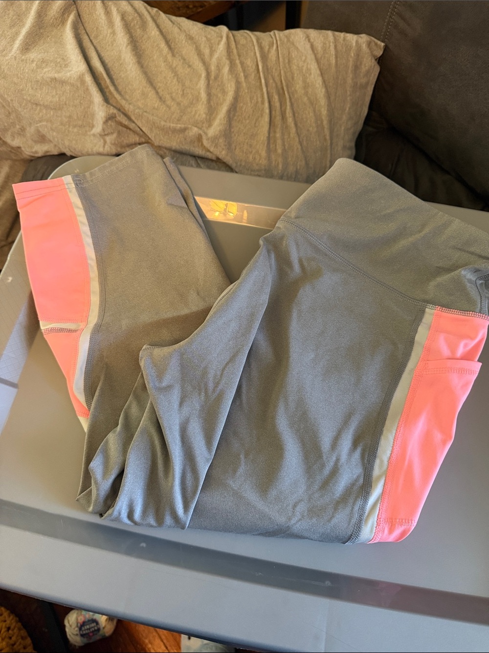 Avia Gray Track Pants with Pink Side Panels